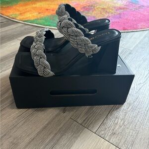 Fashion nova braided bling heels